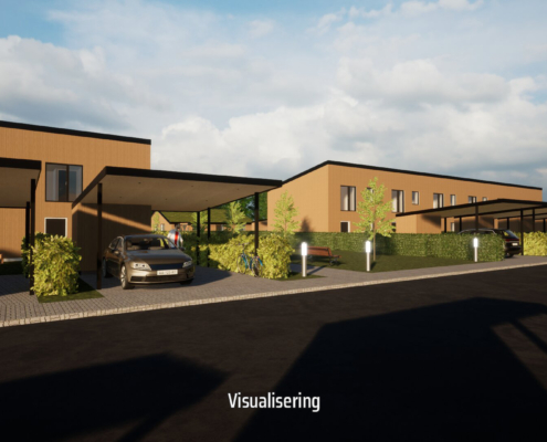 Rækkehuse Frederiksværk set fra vejen - visualisering