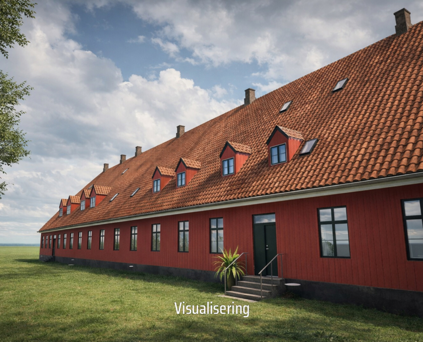 Ombygning af gård på Langeland - visualisering